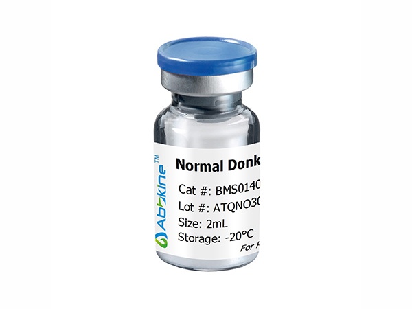 Fig. Normal goat serum is processed from blood collected from non-immunized normal adult goats. Normal serum diluted to 5%-20% (v/v) in PBS is strongly recommended as a blocking reagent to reduce background from non-specific binding, or control for most immunoassay applications. 2ml, 10ml package sizes are available, whicle bulk size available upon request.