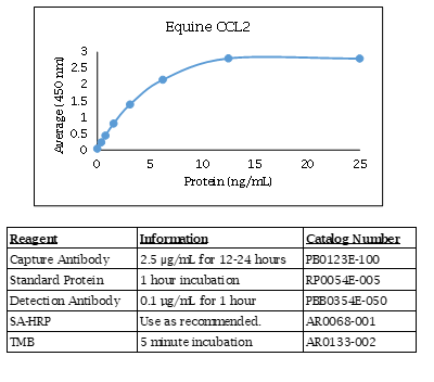 Equine CCL2 Standard Curve