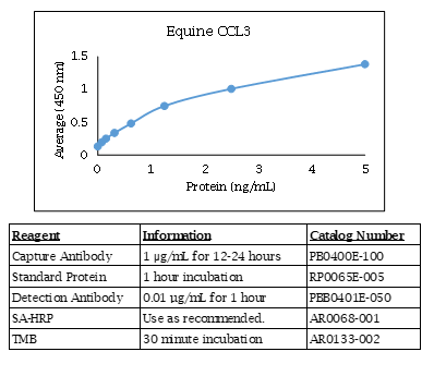 Equine CCL3 Standard Curve