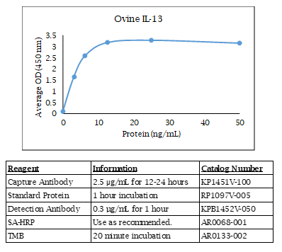 Ovine IL-13 Standard Curve