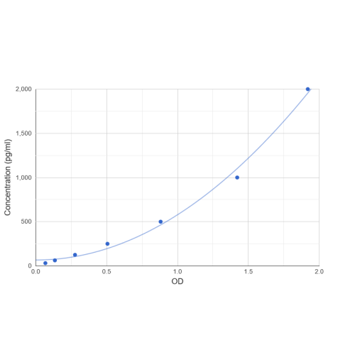 Graph showing standard OD data for Rat Interleukin 8 / IL8 (CXCL8) 